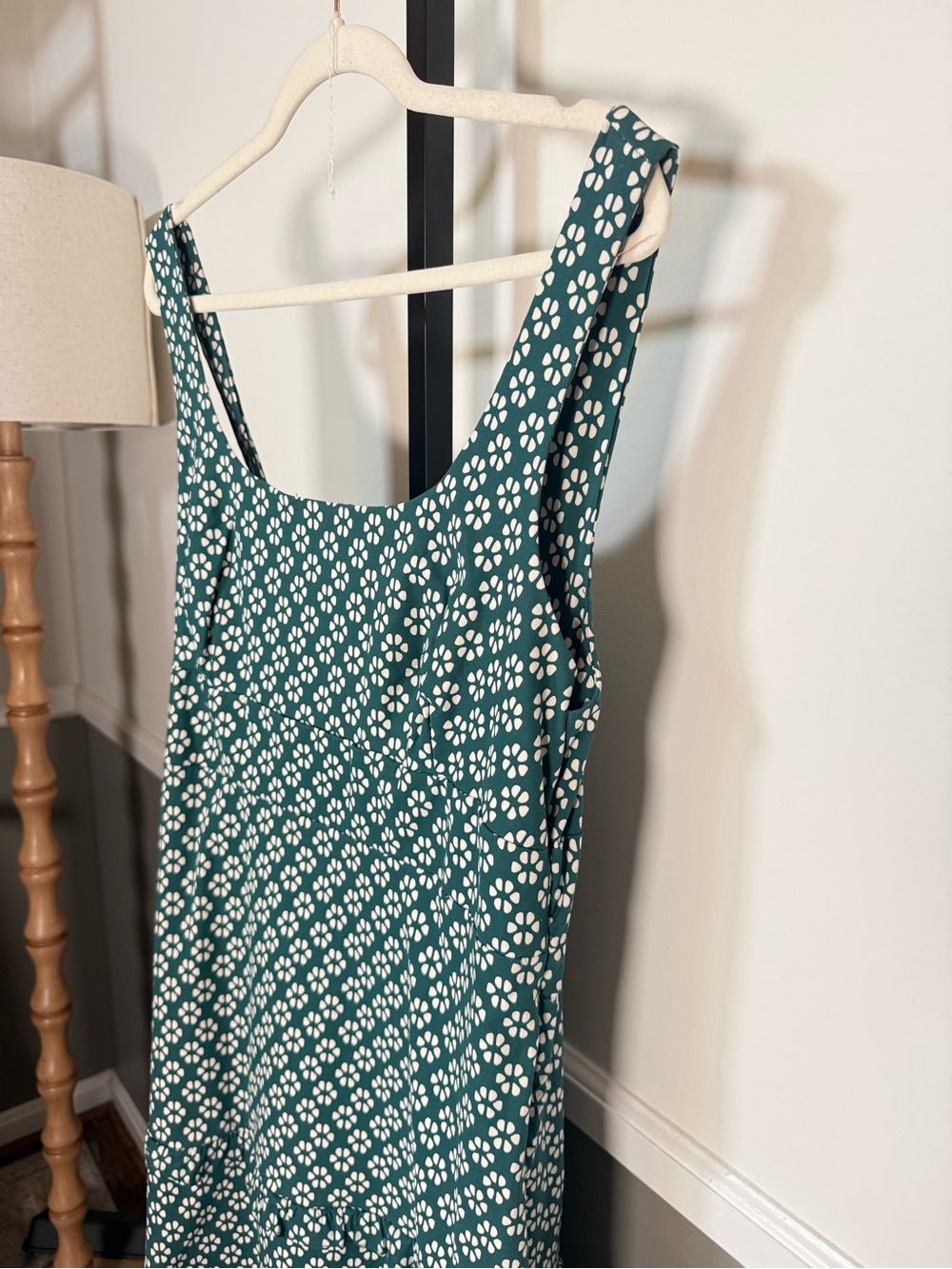By Anthropologie Blythe Floral Tiered Midi Dress Green Large Square Neck - Picture 3 of 9